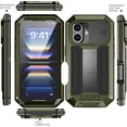 thumbnail image 4 of Case for iPhone 16 Pro Max,Military Grade 3 in 1 Metal Full-Body Rugged Stylish Kickstand Protective Case with Built-in Screen Protector Phone Case for iPhone 16 Pro Max,6.9 inch 2024 (Green), 4 of 16