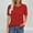 C_ Red, variant on Olyvenn Women's Summer Shirts Casual V Neck Pleated 3/4 Sleeve Tshirts Fahsion Loose Breathable Cool Street Outing Tunic Tops Red S