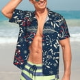 thumbnail image 4 of Uemuo Merry Christmas Printed Regular Fit Short Sleeve Casual Hawaiian Shirt for Men,Aloha shirt,Tropical shirt,Floral print shirt,Vacation Beach shirt-Small, 4 of 9