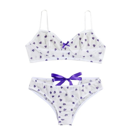 

Patlollav Sexy Lingerie Sexy Cute Girl Princess Style Love Bow Underwear Underwear Set