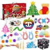 Biekopu Advent Calendars Fidget Toys Pack for Kids,24Days Christmas Advent Calendar Fidget Toys Box,Sensory Pop Bubble Fidget Toys for Xmas Party Favor