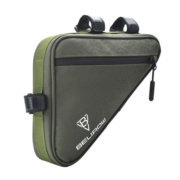 Bolsa para cuadro de bicicleta, ligera, para manillar delantero, bolsa triangular para bicicleta, almacenamiento de bicicletas Verde