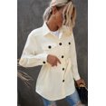 thumbnail image 3 of ABPHQTO Abrigo de mujer con botones y solapa beige con bolsillos en el pecho, 3 of 5