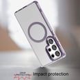 thumbnail image 5 of For Apple iPhone 13 Pro Max Case, Transparent Back Hybrid Case - Magnetic Circle, Color Frame, Metal Buttons, MagSafe Compatible Phone Cover (Light Purple), 5 of 6