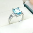 thumbnail image 4 of Light Blue Princess Cut AAA CZ Wedding Band 925 Silver Engagament Ring Size 6-10, 4 of 5