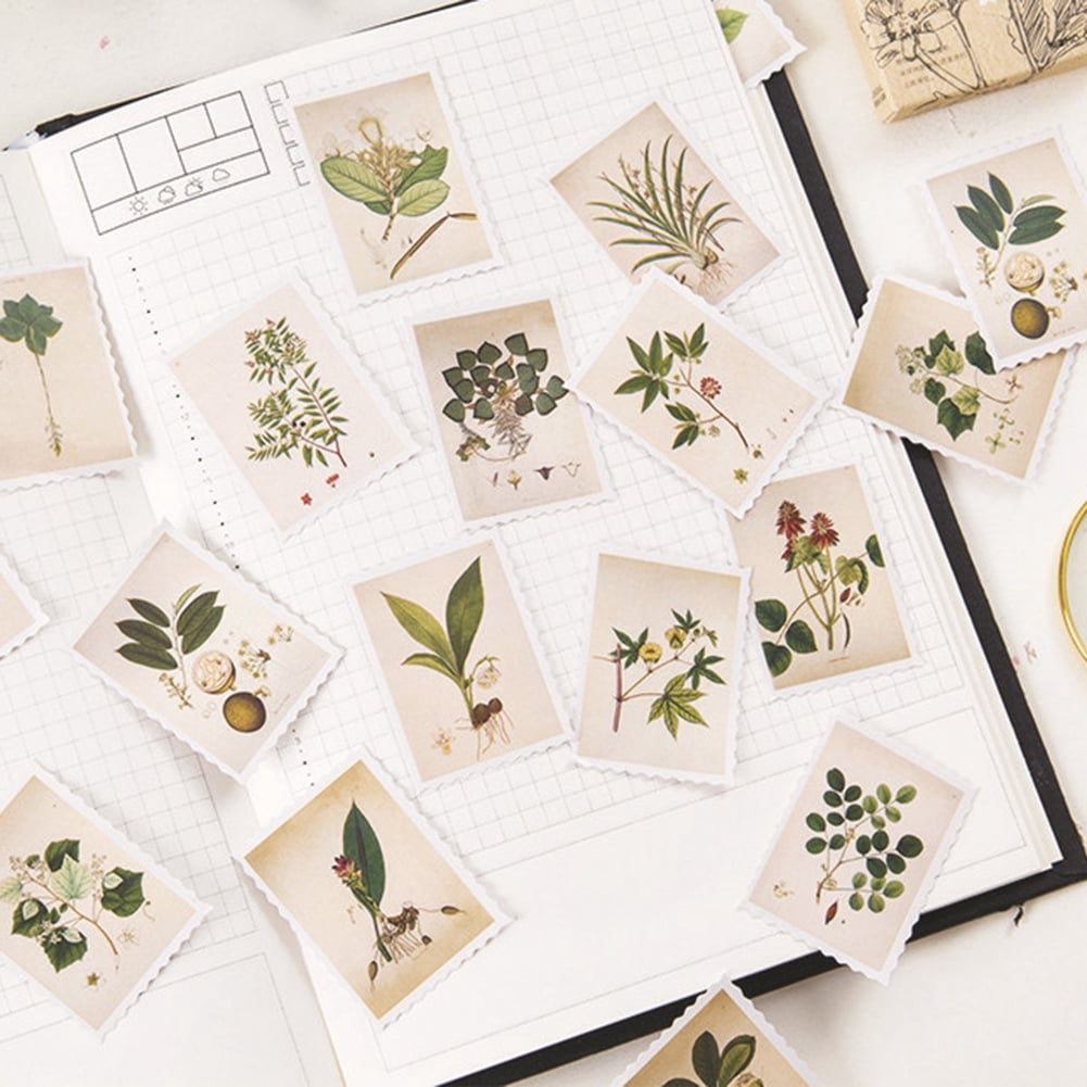 bluelans 45pcs plants decorative stickers notes notebook diary stationery album label walmart com