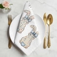 thumbnail image 2 of Happy Easter Rabbits Cloth Napkins, Spring Bunny Flowers Love Watercolor Washable and Reusable Dinner Napkins Set of 2, Table Napkin for Kitchen Party Birthday Wedding Hotel Housewarming 20"x20", 2 of 9