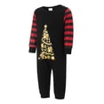 thumbnail image 3 of Conjunto de pijamas navideños familiares a juego con estampado de árbol y rayas. Pijamas de vacaciones para papá, mamá y niños., 3 of 8