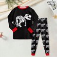 thumbnail image 2 of NOLDARES Toddler Kids Junior Girls Boys Cotton Dinosaur Pajamas Pjs Fall Winter Sleepwear 6-12 Months 12-24 Months 2t 3t 4t 5t 6t 7t 8t 9t Children,Black,3-4 Y, 2 of 9