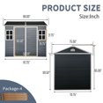thumbnail image 5 of Roninkier 8 x 6 ft Resin Outdoor Lockable Storage Shed with Floor and 2 Windows for Garden，Black, 5 of 8