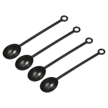 Unique Bargains 24pcs Kitchen Measuring Spoons 8.27' Plastic Teaspoon Coffee Scoop for Coffee Loose Tea Sugar or Flour, Brown