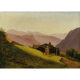 thumbnail image 3 of Franz Wipplinger 14x11 Black Modern Framed Museum Art Print Titled - Mountain Landscape with Alpine Huts and Today's Farmers (1842), 3 of 5
