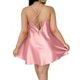 thumbnail image 5 of Wdfiry Nightgowns for Women Comfortable Homewear Silk Satin Spaghetti Strap Nightshirt Solid Color Plus Size Sleeveless Tie Short Nightdress, 5 of 5