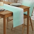 thumbnail image 2 of Table Runner Dresser Scarves 90 Inch Long, Gradient White and Mint Green Linen Dining Table Runners Abstract Minimalism Modernity Tabletop Scarf for Wedding Holiday Party Kitchen, 2 of 7