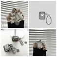 thumbnail image 3 of Luxury Electroplated Silver Earphone Box For Apple Airpods Pro2 Case for AirPods 1 2 3 Cover Simple Abstract Heart Keyring Shell 03 For AirPods 1 or 2, 3 of 5