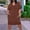 Brown, variant on asdoklhq Oversize Dress for Women Summer Women's Fashion Large Solid Short Sleeved-neck Pocket Dress Purple 3X