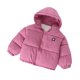 thumbnail image 2 of Parkas de manga larga para niños, de invierno, de color sólido, gruesas, rellenas de plumón, resistentes al viento y cálidas, con capucha y cuello grande, parte superior de poliéster., 2 of 7