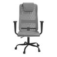 thumbnail image 3 of Gray Office Chair Mesh & Faux Leather, Adjustable Height, Swivel Desk Chair with Headrest & Armrests, 242.5lb Capacity for Home & Office, 3 of 9