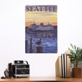 thumbnail image 2 of Seattle, Washington, Ferry Sunset and Gull (12x18 Aluminum Art, Indoor Outdoor Metal Sign Decor), 2 of 5