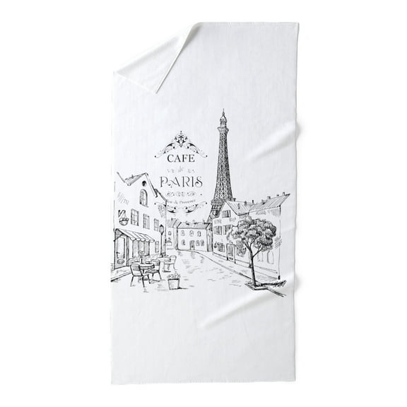 CafePress - Cafe Paris - Large Beach Towel, Soft 30"x60" Towel with Unique Design