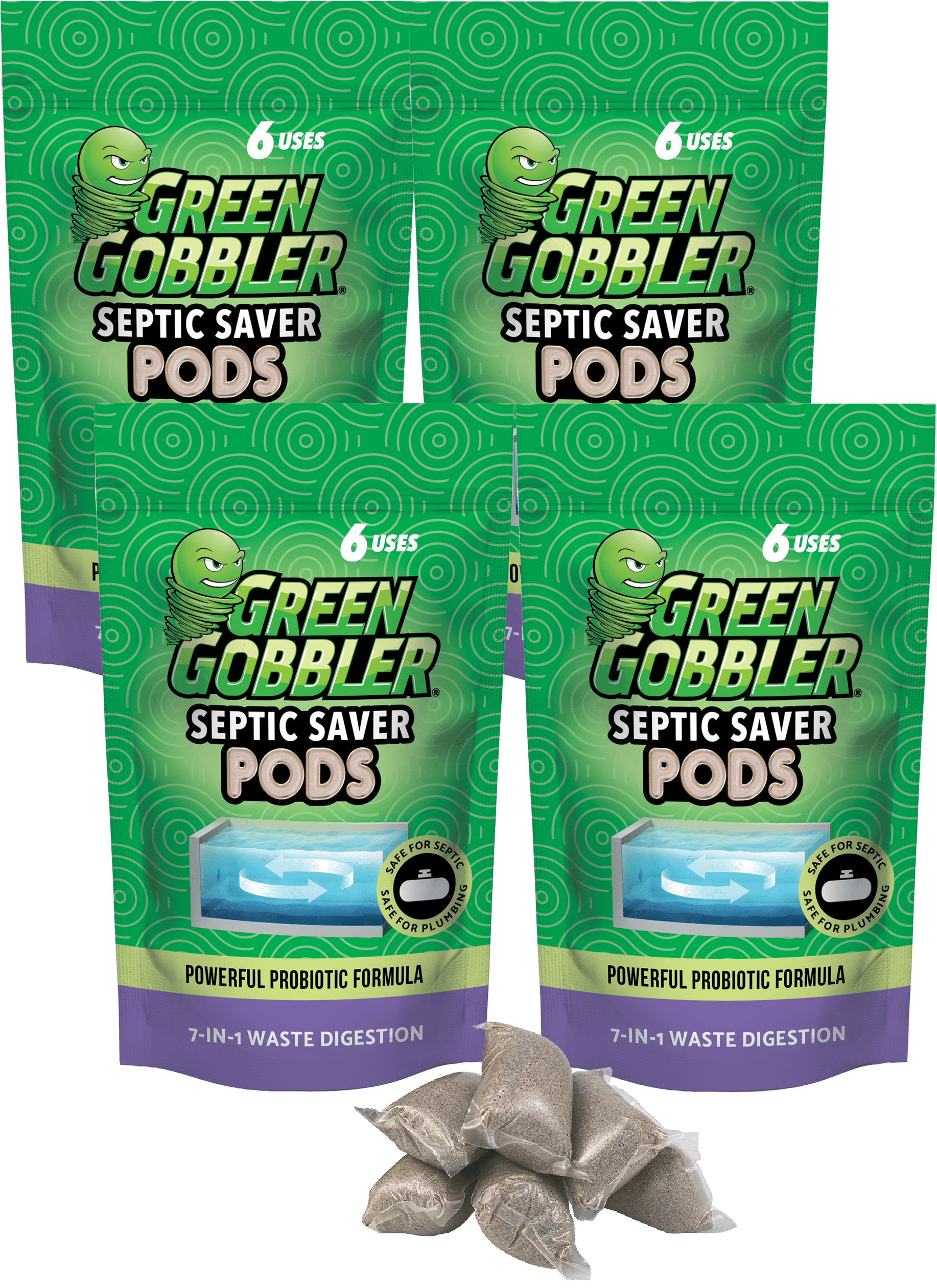 Free Shipping! Green Gobbler Septic Saver Bacteria Enzyme Pods 4
