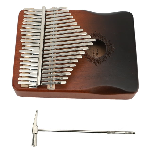 21 Key Kalimba Thumb Piano Instrument Professional Tuned Handmade Metal De Caoba Hecha A Mano Con Notas En Relieve Y Diseño De Curva Ergonómica Para Adultos