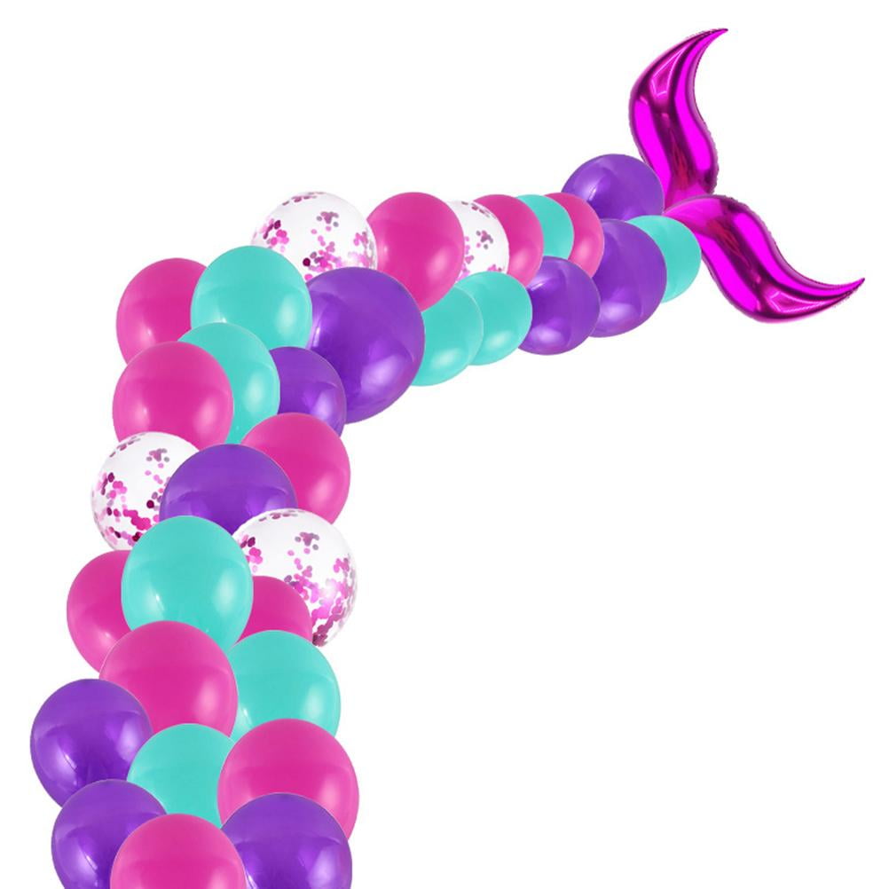TureClos Mermaid Balloon Arch Kit Fish Tail Balloon Garland Kit Theme Party Decorations for