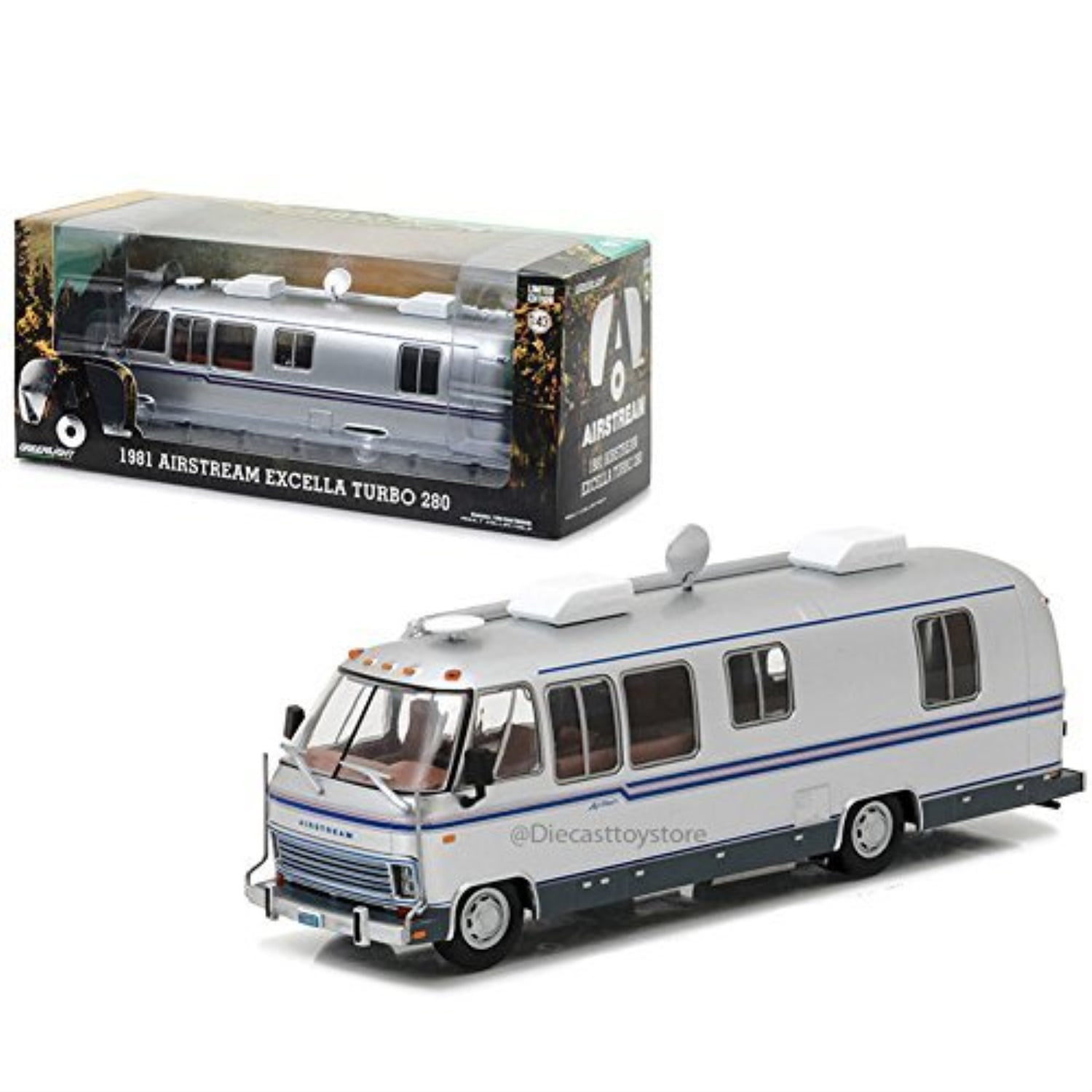 1:43 LIMITED EDITION 1981 AIRSTREAM EXCELLA TURBO 280 DIECAST SILVER 86312 BY GREENLIGHT