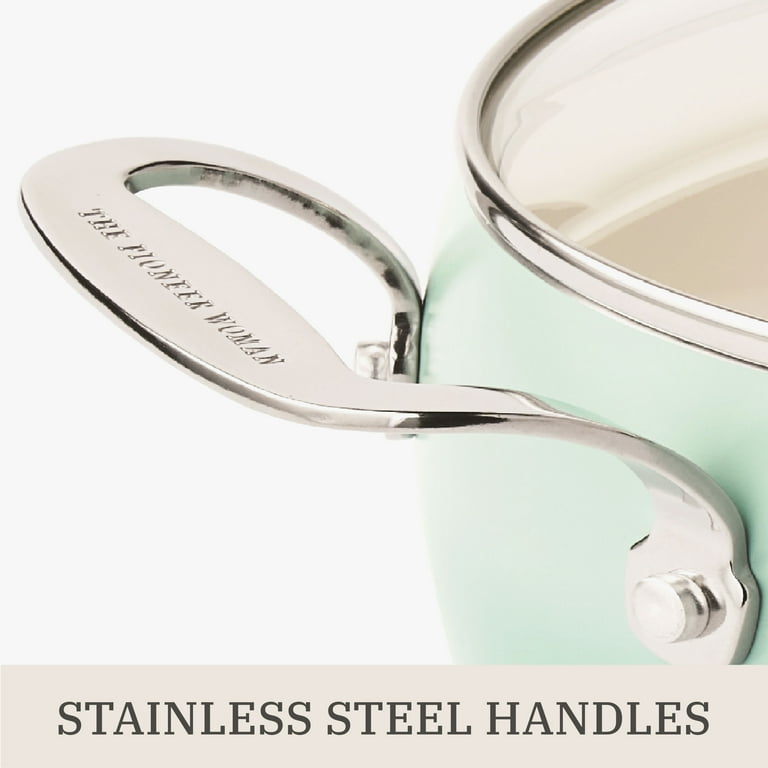 The Pioneer Woman Harlow 15-Piece Cookware Set, Green photo 3