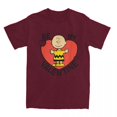 thumbnail image 3 of Camiseta de algodón con cuello redondo para hombre y mujer, diseño de Charlie Brown, Snoopy y corazón de San Valentín, de Peanuts, manga corta, idea de regalo, 3 of 5
