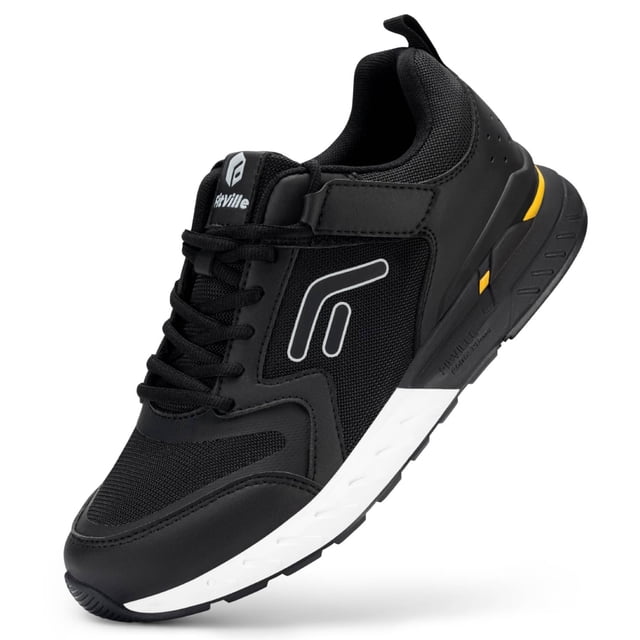 Zapatos sin cordones FitVille extra anchos para diabéticos para hombres, negros, 12