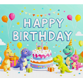 thumbnail image 4 of Colorful Dinosaur Themed Happy Birthday Banner Background Party Decors for Birthday Parties Photography Props Backdrop Decorations, 4 of 8