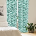thumbnail image 2 of Ambesonne Floral Curtains, Small Flowers Foliage Art, Pair of 28"x95", Jade Green Pale Salmon, 2 of 5