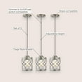 thumbnail image 4 of JONATHAN Y Marelle 6.5" 1-Light Farmhouse Industrial Iron Filigree Caged Jar LED Pendant, Antique Silver (Set of 3), 4 of 11