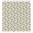 thumbnail image 3 of Ambesonne Leaves Shower Curtain, Flourishing Branches, 69"Wx75"L, Cadet Blue Coconut Cream, 3 of 3