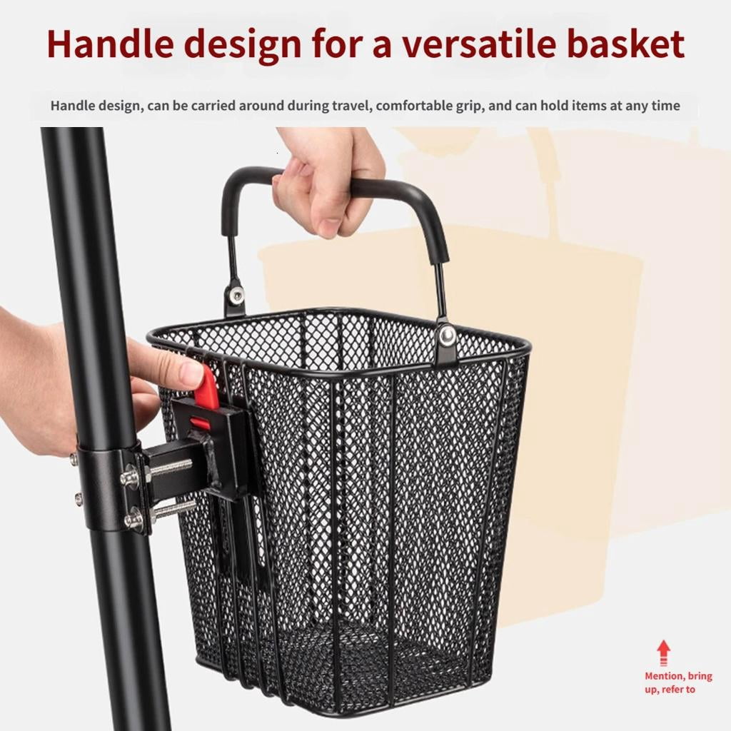 Yihuala Detachable Front Bike Basket Electric Bikes Storage Basket Cycling Wire Baskets for Road Bikes Travel