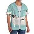 thumbnail image 4 of Sigee French Bulldog Taking a Bath Print Men's Shirts Casual Button Down Short Sleeve Summer Beach Shirt Hawaiian Vacation Shirts Tee Shirt-4X-Large, 4 of 7