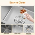 thumbnail image 4 of Miumaeov Stainless Steel Kitchen Sink Rectangle Double Bowls Utility Sink with Drain Basket & Drainage Filters, 4 of 24