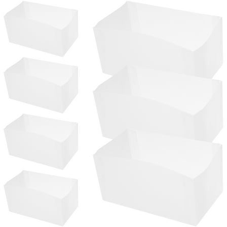 PAMINGONO 50Pcs Baking Paper Cups White Rectangular Wood Pulp for Baking Supplies