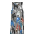 thumbnail image 3 of Game Controller Pattern Spring Summer Dresses for Women Fashion T-shirt Dress Casual Sleeveless Loose Sundress with Pockets, 3 of 5