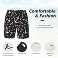 thumbnail image 3 of Naloa Anchors Print Men Swim Trunks with Compression Liner ,Board Shorts,Men's Swim Shorts with Drawstring and Elastic Waistband-Medium, 3 of 6