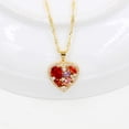 thumbnail image 3 of Uloveido Fashion Red Cubic Zirconia Crystal Heart Pendant Necklace Wedding Gold Plated Valentines Jewelry Gifts for Women Y1075, 3 of 7
