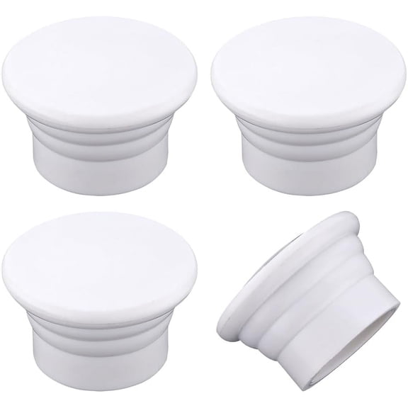 4Pcs Curtain Finials Ends Caps 28mm White Curtain Rod Covers Plastic Column Shaped Curtain Replacement Decorative Pole Finials Heads for Home Office Curtain Roman Rod Decor Accessories