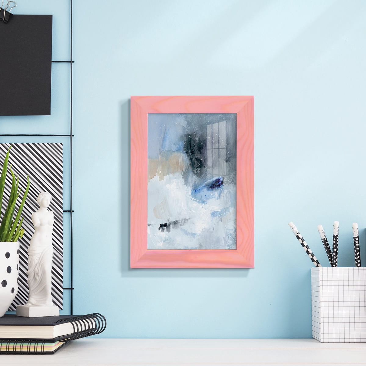 Welle II - Framed Print w/glass - Sunset Pink