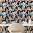 thumbnail image 2 of Ambesonne Floral Peel & Stick Wallpaper for Home, Watercolor Effect Flowers, 13"x72", Navy Blue and Laurel Green, 2 of 5