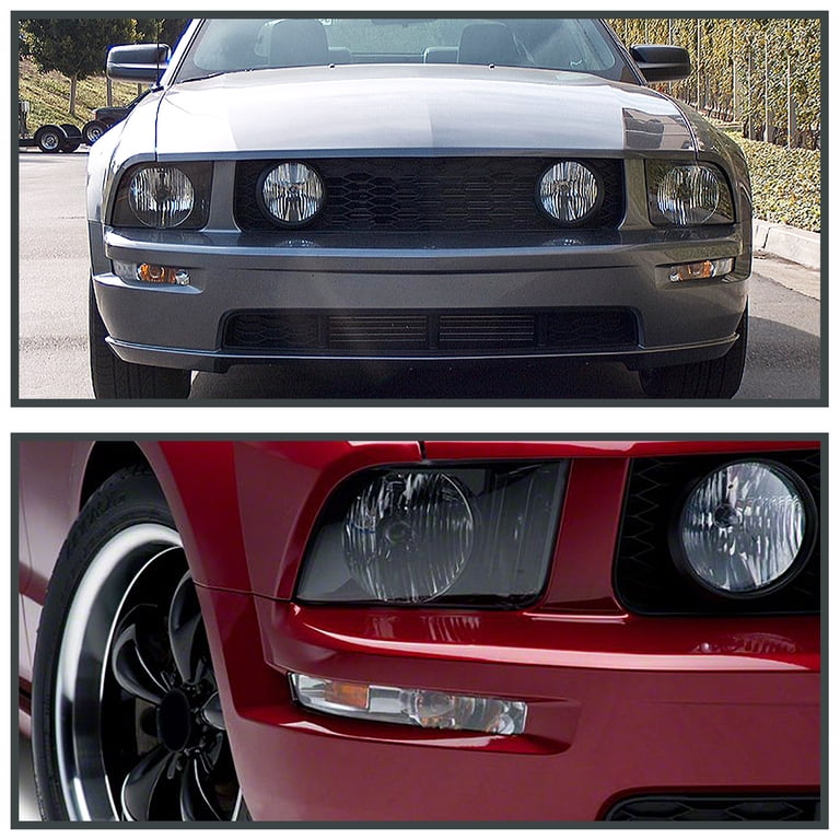 Smoke Tinted Bumper Turn Signal Lights For 2005-2009 Ford Mustang – Front Left/Right – Chrome Housing