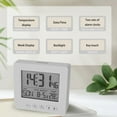 thumbnail image 4 of Latrodar Digital Alarm Clock With Background Lighting LCD Budget-Friendly Smart Clock Calendar Gray Home Stuff, 4 of 5