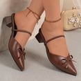 thumbnail image 6 of RoamHome Women's Slingback Pumps Low Block Heel Pointed Toe Mules with Bow Summer Spring Dressy Casual Comfortable Slip-On Office Daily Party Wedding Shoes, 6 of 9