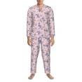 thumbnail image 3 of Naloa Butterfly Men’s Pajamas Set - Long Sleeve Button Down Sleep Shirt and Pajama Bottoms Sleepwear Set-Small, 3 of 7