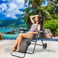 thumbnail image 6 of NAIZEA Beach Cart Chairs with Wheels, 2 in 1 Heavy Duty Beach Chair with Canopy Shade, Foldable Beach Lounge Chair with Integrated Wagon Pull Cart Combination, Perfect for Backyard, Pool or Picnic, 6 of 12